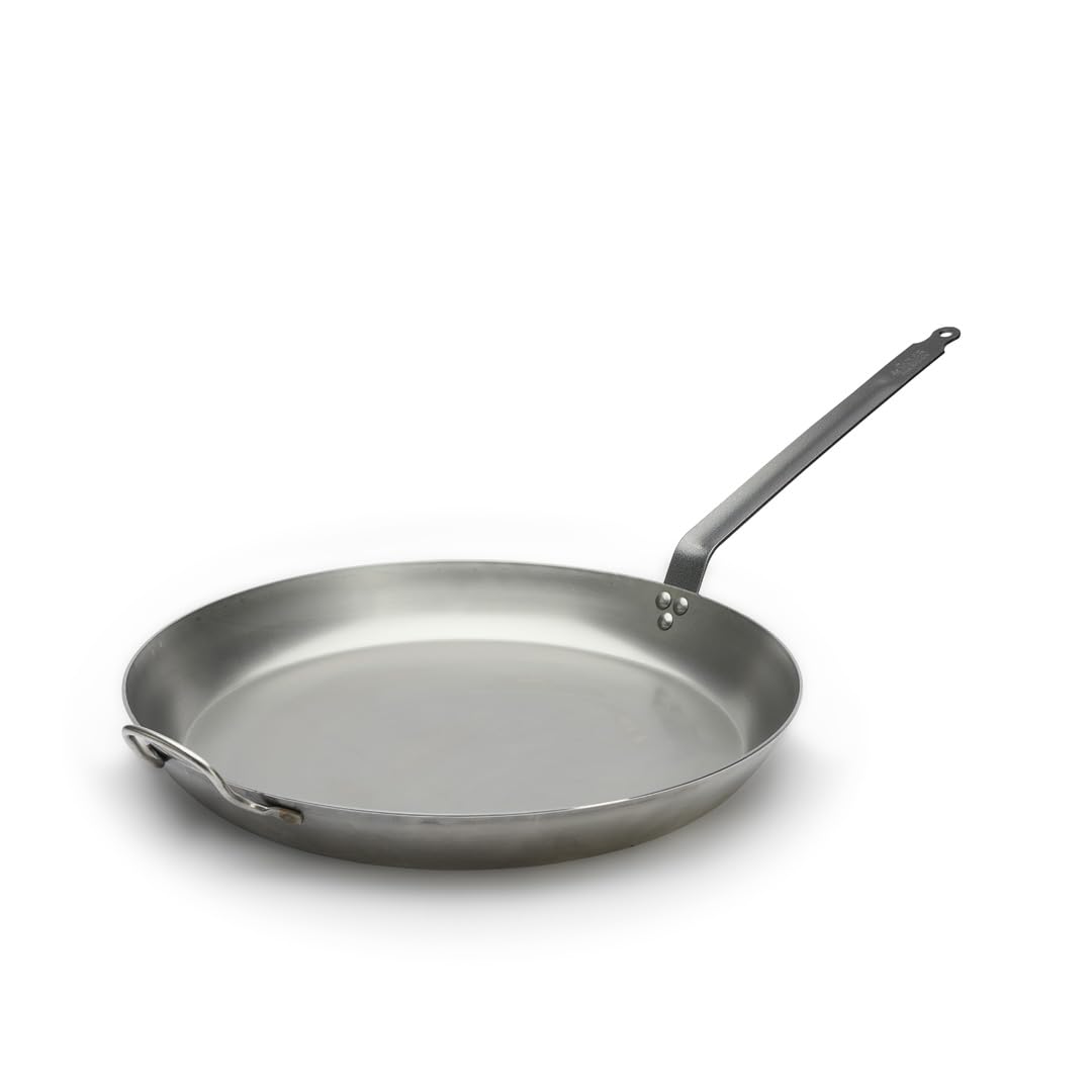 de Buyer Cepamā panna "Lyonnaise" CARBONE PLUS - 50 cm smaga tērauda ar rokturi, pelēka krāsa, izturīga un efektīva.