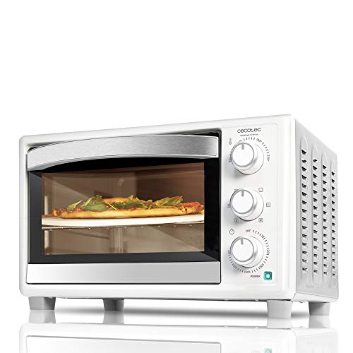 Cecotec Bake & Toast 4Pizza konvekcijas krāsns - 26 litru ietilpība, 1500 W, 6 režīmi, speciāla akmens picas gatavošanai, temperatūra līdz 230ºC un laiks līdz 60 minūtēm, melna (baltā, 610)