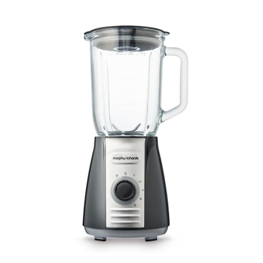 Morphy Richards 403010 - 600W stationary mixer with ice crushing blades, 1.5L glass jar, gray color.