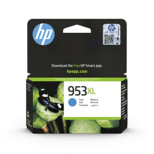 HP 953XL - Original high-capacity blue ink cartridge for OfficeJet Pro 77xx, 82xx, 87xx printers.