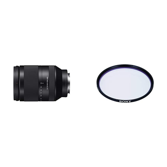 Sony SEL-24240 platleņķa tālummaiņas objektīvs (24-240 mm, F3.5-6.3, OSS, pilna kadra) melns + Sony VF-72MPAM Carl Zeiss T MC aizsargfiltrs