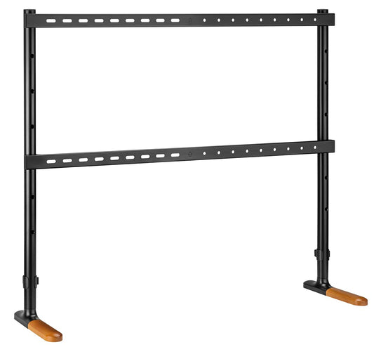 mywall TV statīvs HT27L, TV statīvs ekrāniem no 70-90 collām, TV grīdas statīvs ar koka izskatu un pret slīdēšanas spilventiņiem, universāls TV statīvs ar slodzi līdz 60 kg
