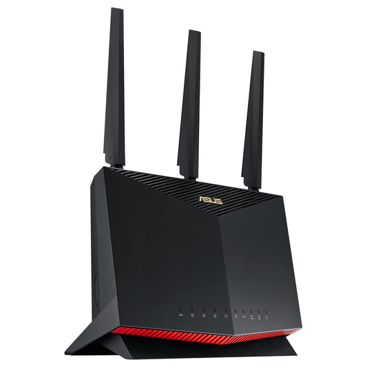 ASUS RT-AX86U Pro AX5700 AiMesh divu joslu WiFi 6 spēļu kombinējamais maršrutētājs (Tethering kā 4G un 5G maršrutētāja aizvietotājs, PS5 saderīgs, mobilā spēļu režīms, AiProtection Pro, 2.5G ports, spēļu ports)