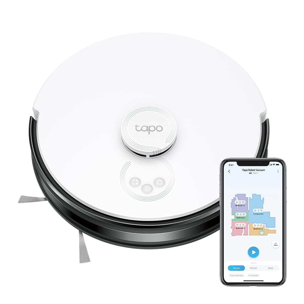 TP-Link Tapo RV30C Mop - LiDAR navigation, 4200Pa suction, 3-hour runtime, 300ml water tank, Alexa and Google compatible.
