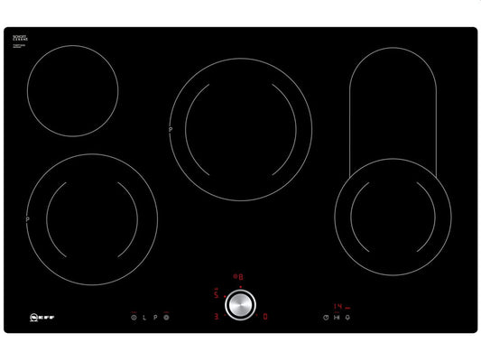 NEFF T18PT16X0 Elektroplīts N70, 80cm, TwistPad, cepšanas zona, stikla keramikas, līdzenā virsma, melna