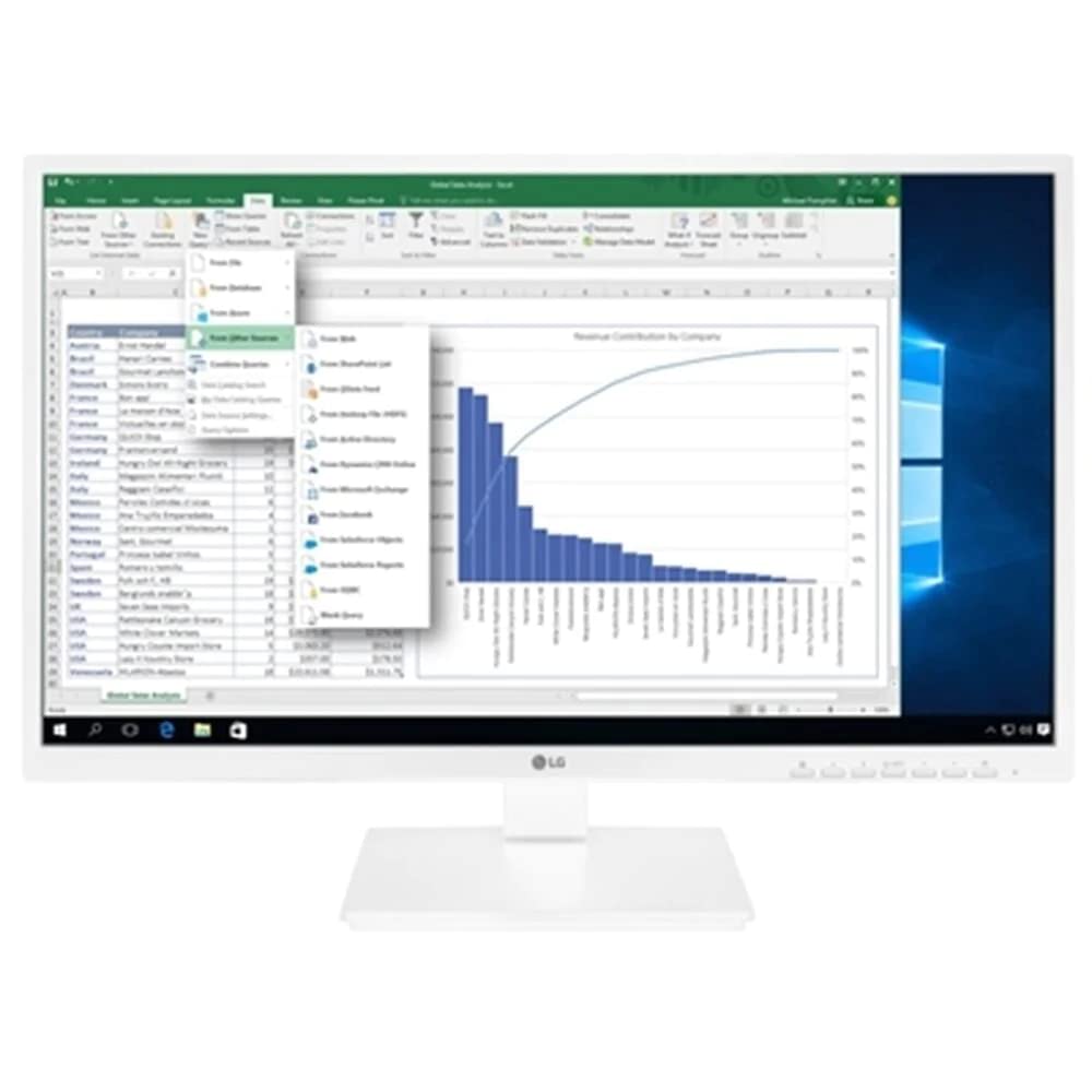 LG 24BK550Y-W Monitor - 23.8" IPS, 1920x1080, 5ms, adjustable height, tilt, white color, built-in speakers.