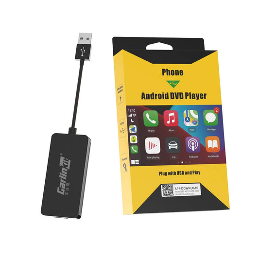 Carlinkit vadu CarPlay/vadu Android Auto adapters Android radio automašīnām, Autokit APK jāinstalē autoradio, atbalsts MirrorScreen/online atjaunināšanai, melns