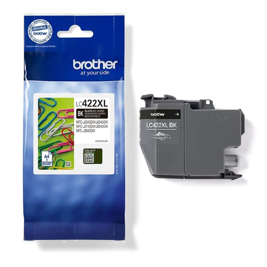 Brother LC-422XLBK Black Ink Cartridge - Yields approx. 3,000 pages, compatible with MFC-J5340DW, J5345DW, J5740DW, J6540DW, J6940DW.