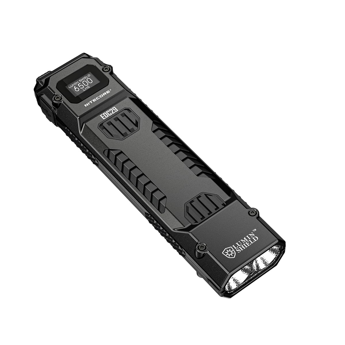 Nitecore EDC29 Luminblade taktiskais lukturis, USB uzlādējams LED lukturis, īpaši spilgts 6500 Lumen, darbības laiks līdz 61 stundai, melns