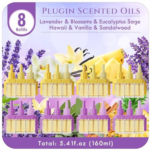Gaisa atsvaidzinātāja uzpildes kasetnes Scent-Hi, saderīgas ar Febreze 3Volution un Ambi Pur, 8 x 20ml