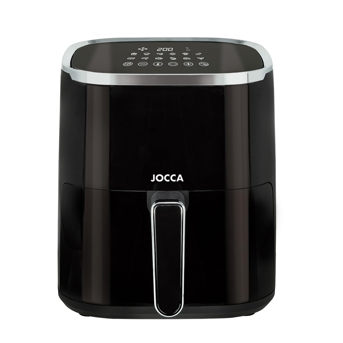 JOCCA Karstā gaisa fritēšanas ierīce - 5L, 1450W, bez eļļas, regulējama temperatūra, LED skārienekrāns, enerģijas taupīšana.