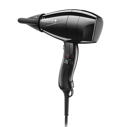 Valera Swiss Nano 6300 Light profesionāls jonu matu fēns, ērts, viegls un kompakts, ātrai žāvēšanai, Sanify gaisa attīrīšanai, 2000 vati, melnā krāsā.