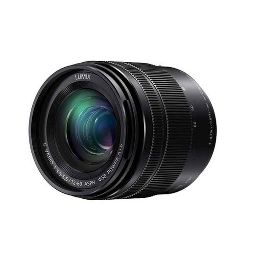 Panasonic H-FS12060E LUMIX G Vario 12-60 mm F3.5-5.6 ASPH. objektīvs (5x zoom, Power O.I.S. attēlu stabilizators, putekļu un ūdensizturība) melns