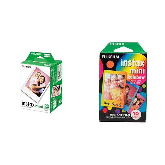 Fujifilm Instax Mini instant filma, 2X 10 lapas (20 lapas), balta un mini rāmis WW1 makaronu, krāsaina  
9. Fujifilm Instax Mini Instant Film, 2X 10 Blatt (20 Blatt), Weiß & Mini Frame WW1 Rainbow, Bunt