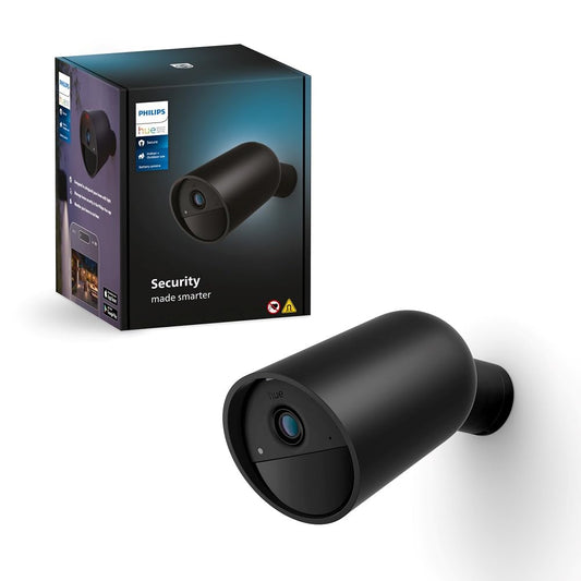 Philips Hue Secure bezvadu viedā mājas uzraudzības kamera, melna