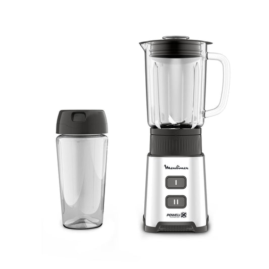 Moulinex Pulseo LM17GD - 400W stationary mixer, 4 blades, 700ml capacity, portable 600ml container, 2 speed levels, stainless steel