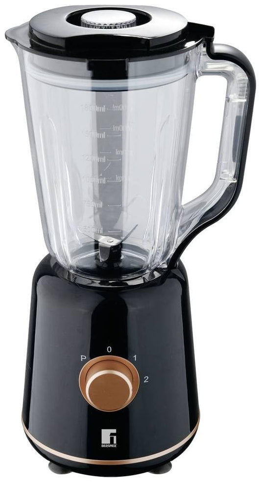 BERGNER COPPERLY - Glablektors ar 800 W, 2 ātrumi, 1,8L stikla krūze, nerūsējošā tērauda asmeņi, neslīdoša pamatne