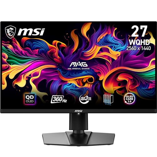 MSI MAG 271QPX QD-OLED - 26.5" WQHD, 360Hz, 0.03ms, 99.1% DCI-P3, DisplayHDR True Black 400, DP 1.4a, HDMI 2.1, USB-C