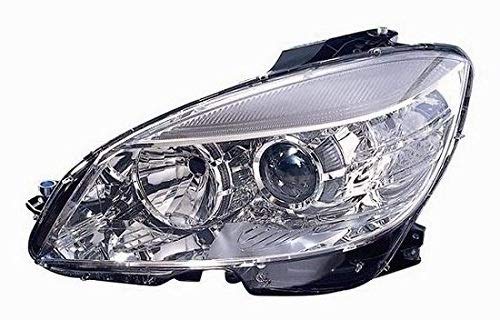 Priekšējais kreisais lukturis AUTOFORNITURE ITALIA Mercedes C-Klasei (W204) 2007-2010, balts, halogēns, stikls, 55 Watt, 12 Volt