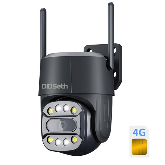 DIDseth 4G LTE uzraudzības kamera ārā ar SIM karti, PTZ IP kamera āra ar krāsu nakts redzamību, AI cilvēku atpazīšanu un kustības atpazīšanu, automātisko sekošanu, divvirzienu audio, IP66