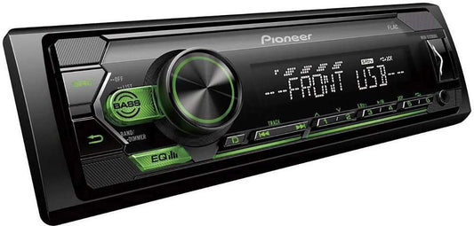 Pioneer MVH-S120UBG, 1DIN autoradio ar RDS, zaļš, pusē iebūvējamā dziļumā, 4x50Watt, USB, MP3, AUX ieeja, Android atbalsts, 5 joslu ekvalaizers, ARC lietotne