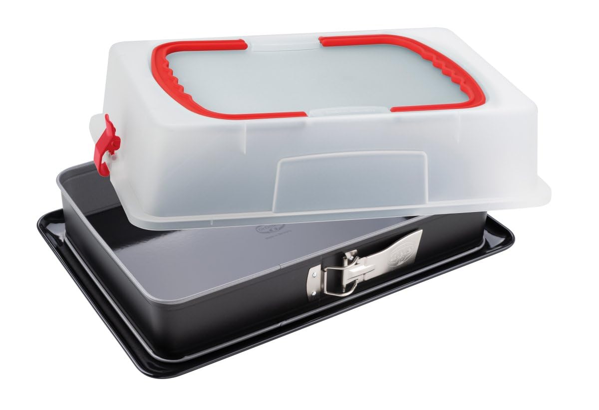 Taisnstūra cepamā forma Dr. Oetker, ar emaljētu servēšanas pamatni un transportēšanas vāku, karstumizturīga un griešanai droša, 43,5 X 29,5 X 10,5 cm, 4500 ml