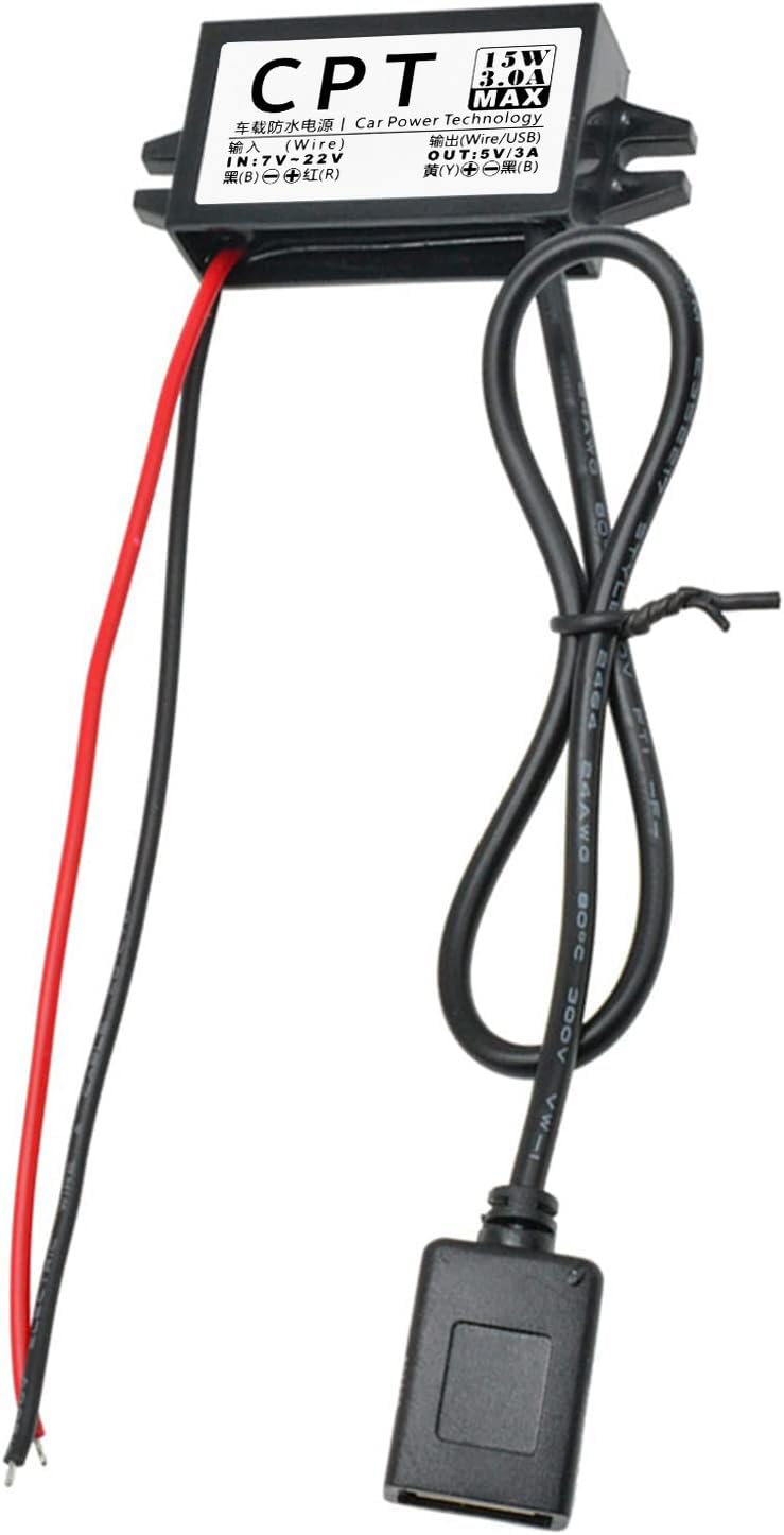 Heemol 12V uz USB adapteris, 12V uz 5V USB adapteris, 3A 15W DC-DC pazeminošais pārveidotāja modulis