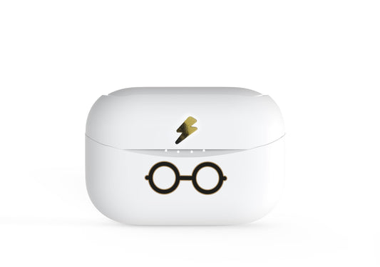 OTL Technologies bezvadu Bluetooth austiņas V5.0 bērniem - Harija Potera dizains, baltas, ar uzlādes kārbu.