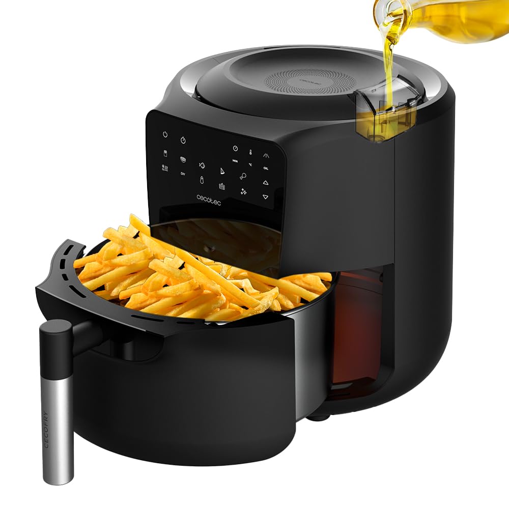Cecotec Cecofry Rain - 5.5L hot air fryer, integrated oil sprayer, 7 cooking levels, 1550W, touch panel.