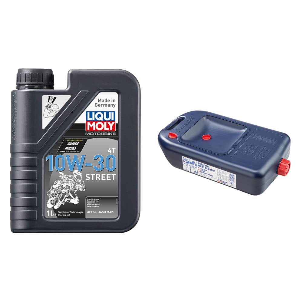 LIQUI MOLY 1688 Motociklu 4T 10W-30 Street 4 l & P000430 Moly eļļas maiņas kanniņa 7055 eļļas maiņas kanniņa