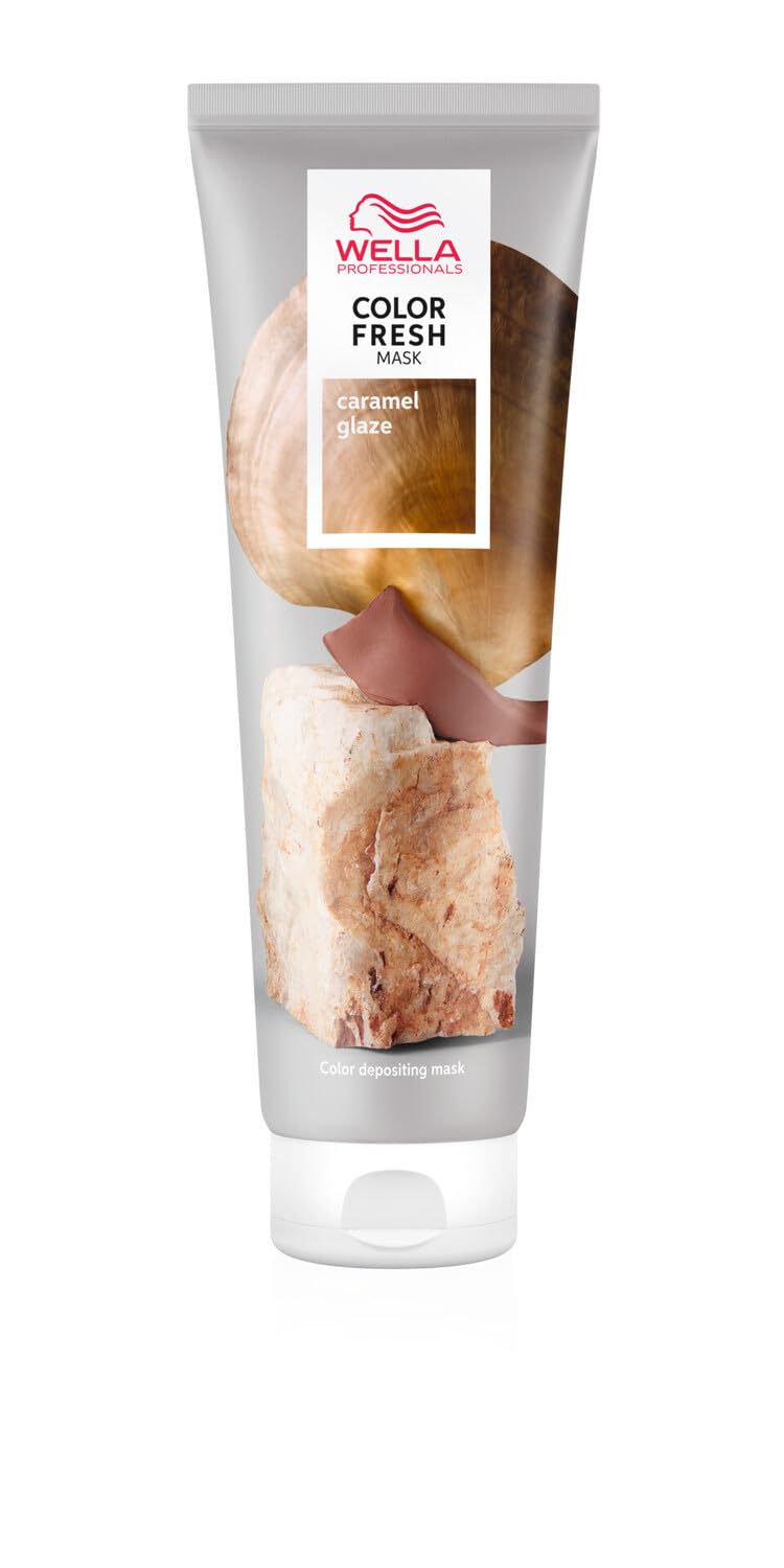 Tonu maska Wella Professionals Color Fresh Mask Caramel Glaze, matu krāsas atsvaidzināšanai un mainīšanai, ar avokado eļļu, vidēji blondiem līdz brūniem matiem, 150 ml