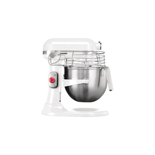 Kitchenaid 5KSM7990XBWH planetary mixer - 6.9L capacity, white, powerful motor, versatile for baking and cooking.
