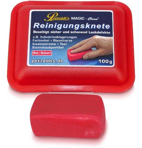 Reinstru tīrīšanas māls Petzoldt's MAGIC-Clean, sarkans, 100 g, špakteļveida laka un disku tīrīšanai