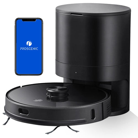 Proscenic M7 PRO robotu putekļsūcējs - lāzernavigācija, 2-in-1 tīrīšana, Wi-Fi, lietotnes vadība, Alexa saderība.