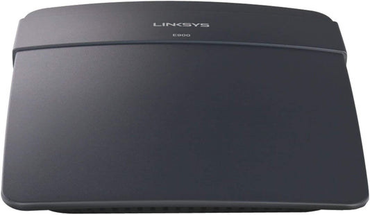 Linksys E900 WiFi 4 bezvadu N-Router (N300) – Interneta routeris ātrai spēlēšanai un straumēšanai ar 4 Ethernet portiem, datu pārraides ātrumiem līdz 300 Mbit/s un modernām SPI ugunsmūra drošības funkcijām.
