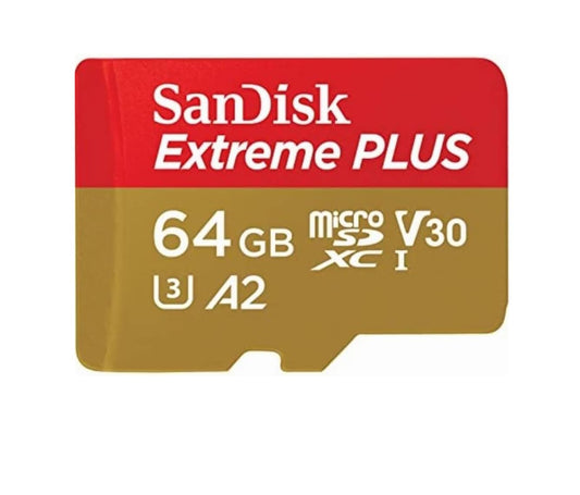 SANDISK - KARTES Extreme Plus MICROSDXC 64GB + SD adapteris 200MB/s 90MB/s A2 C10 V3