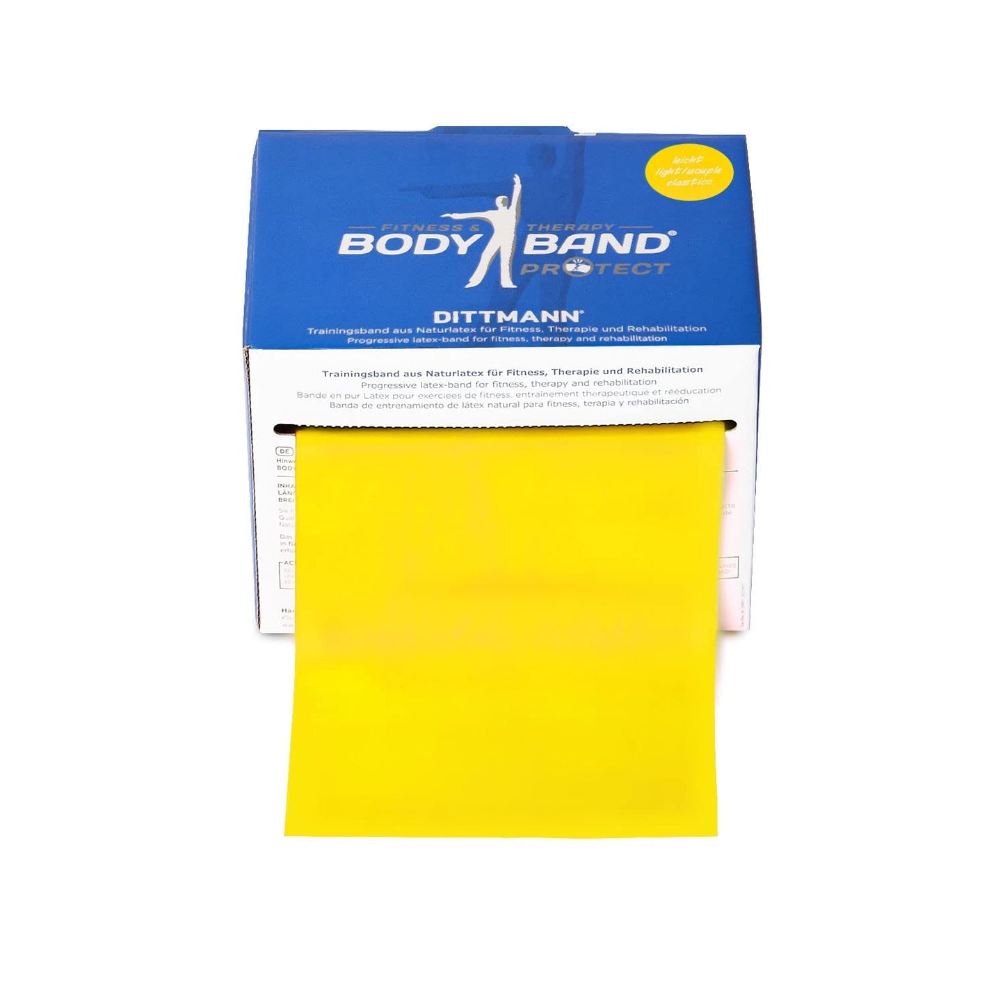 DITTMANN Body Band fitnesa lente, vingrošanas expander spēkam 25 m, dzeltena (viegls)