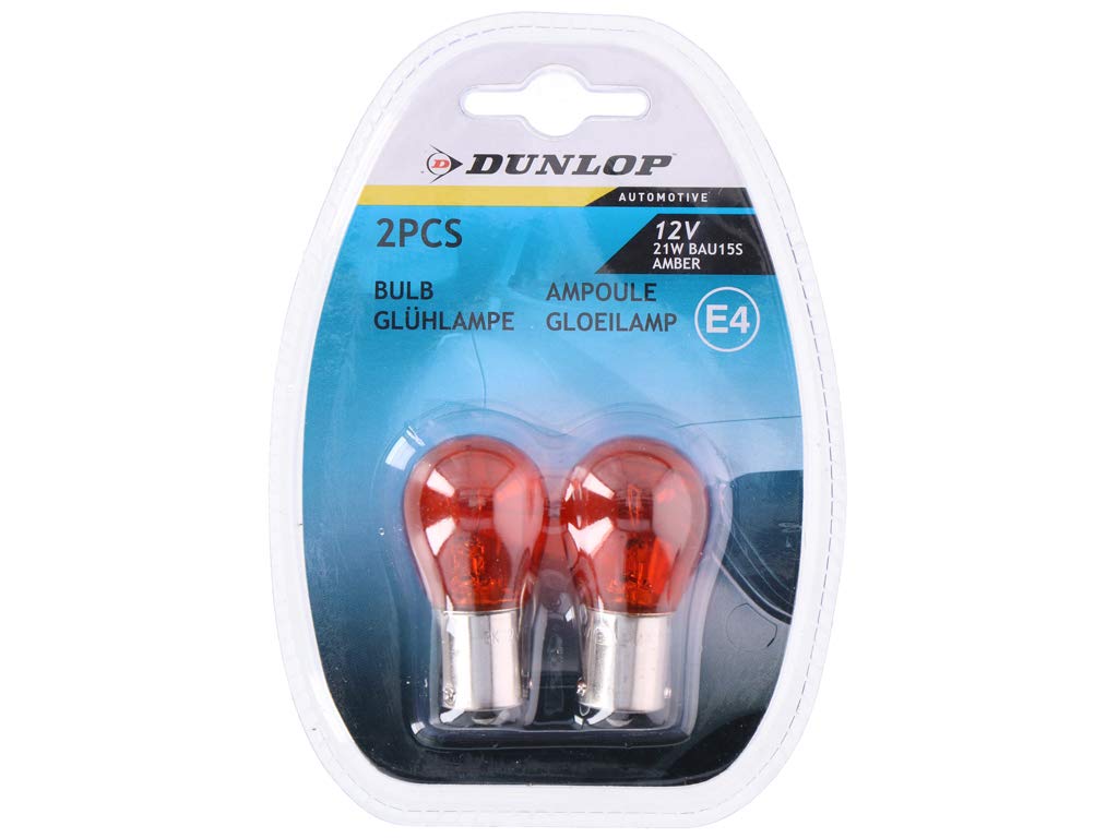 DUNLOP Transportlīdzekļa Auto Apgaismojums 2-Veidu Auto Lampu Komplekts 12V BAU15S PY21W E4, 06141