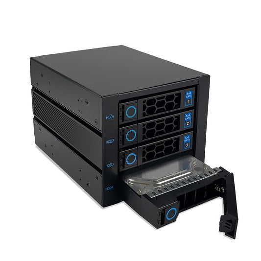 FANTEC WR-NVMeU.2-C3141 - 4x 3.5"/2.5" NVMe/SSD/HDD, 3x 5.25" slots, SFF8654/SFF8643 connections, black, 80mm rear fan