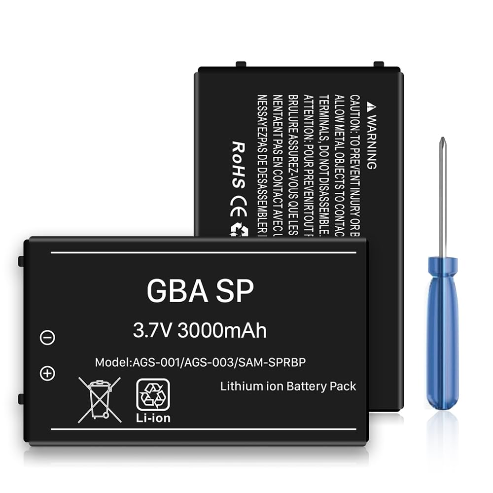 Akumulators Gameboy Advance SP, 3000mAh augstas ietilpības Li-Ion akumulators