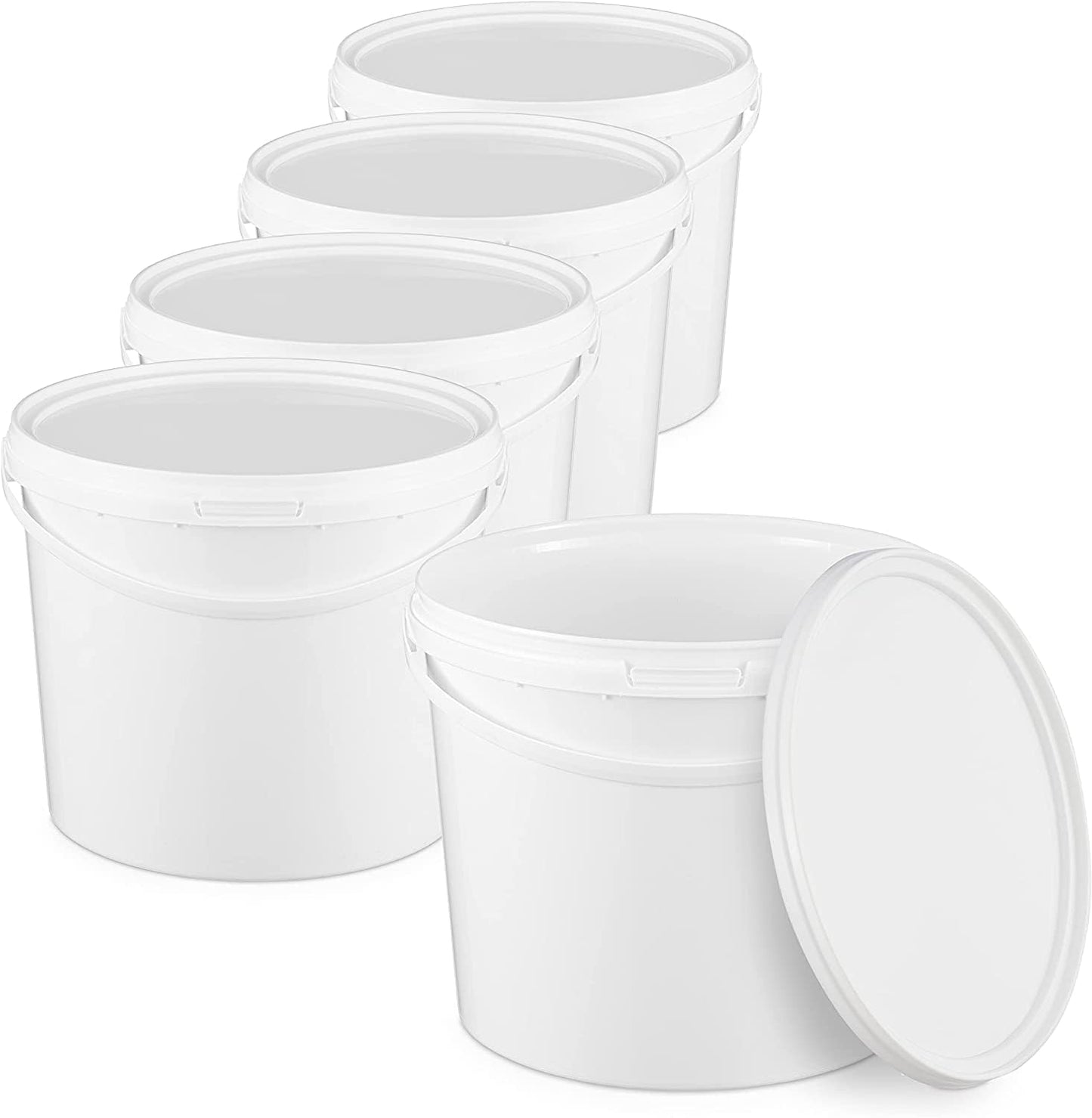 BenBow spainis ar vāku 10 l balts 5X 10l, pārtikai drošs, izturīgs, hermētisks, necaurlaidīgs, bez smaržas, plastmasas uzglabāšanas trauks ar rokturi