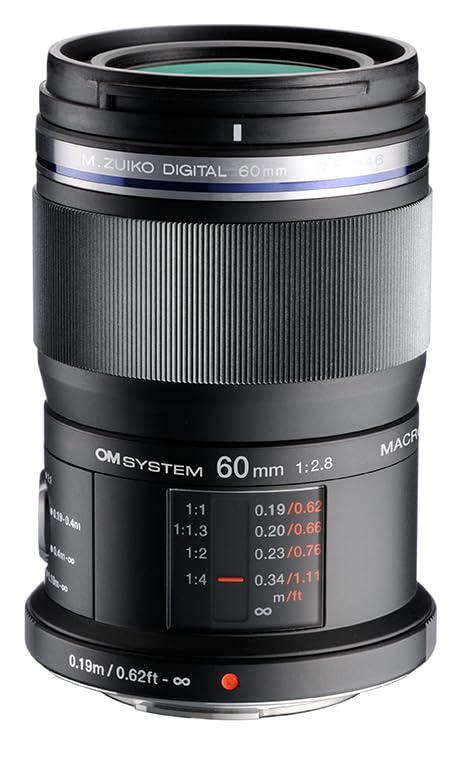 OM SYSTEM M.Zuiko Digital ED 60mm F2.8 objektīvs, standarta zoom, piemērots visām MFT kamerām (Olympus OM-D & Pen modeļiem, Panasonic G sērijai), melns
