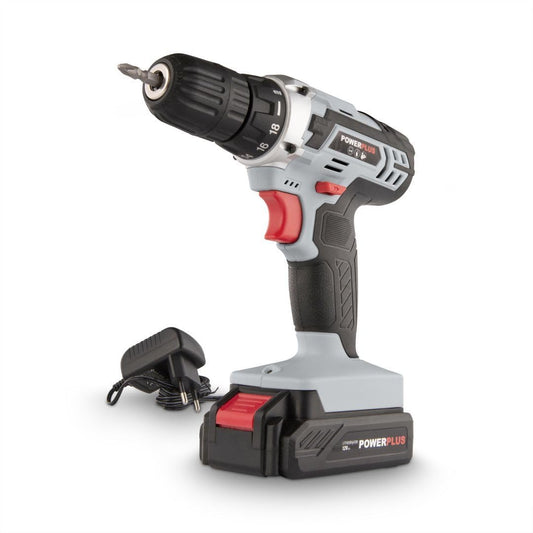 Powerplus akumulatora skrūvgriezis un urbjmašīna POWC1051 - 12V, 1 x 1,3Ah akumulators, lādētājs, koka, akmens, metāla darbi.