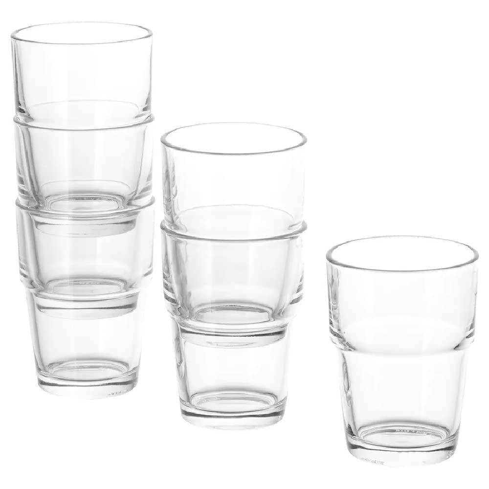 Stikla glāzes IKEA REKO sulai, ūdenim, pienam un ikdienas dzērieniem, 17 cl, 6 gab.