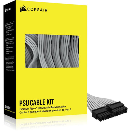 Corsair Premium 5th Gen PSU Cables - Starter Set, White, durable design, optimized for performance and aesthetics.