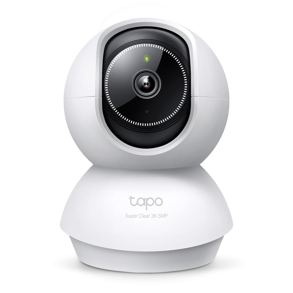 Tapo C230 3K 5MP iekštelpu novērošanas kamera, 360°, WiFi 2,4GHz, MI noteikšana, nakts redzamība, kustību noteikšana, divvirzienu audio, saderīga ar Alexa un Google Assistant, microSD līdz 5 (atjaunota)