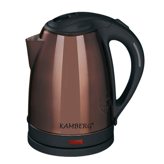 Kamberg Elektriskā tējkanna - nerūsējošais tērauds, 1,8L, 1500W, ātra vārīšana, kompakts dizains, bez BPA, bronza