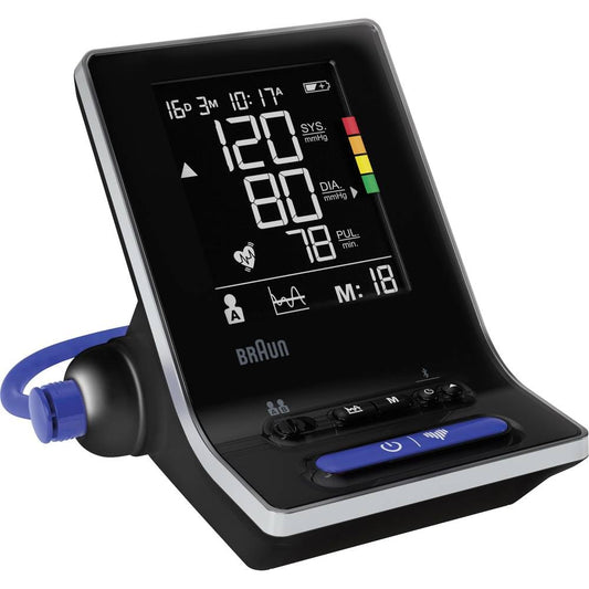 Inteliģentais Braun ExactFit 5 Connect augšdelma asinsspiediena mērītājs | Braun Healthy Heart lietotne | Klīniski pierādīta precizitāte | Krāsu kodēta displeja rādījumi | 2 manšetes izmēri | Mājām | BUA6350