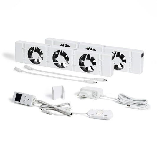 Radiatora ventilators SpeedComfort ar Control Sensor - Duo komplekts (2x) - Līdz pat 22% enerģijas ietaupījums - Sildītāja ventilators, saderīgs ar siltumsūkņiem - Vairāki ātrumi - Kluss