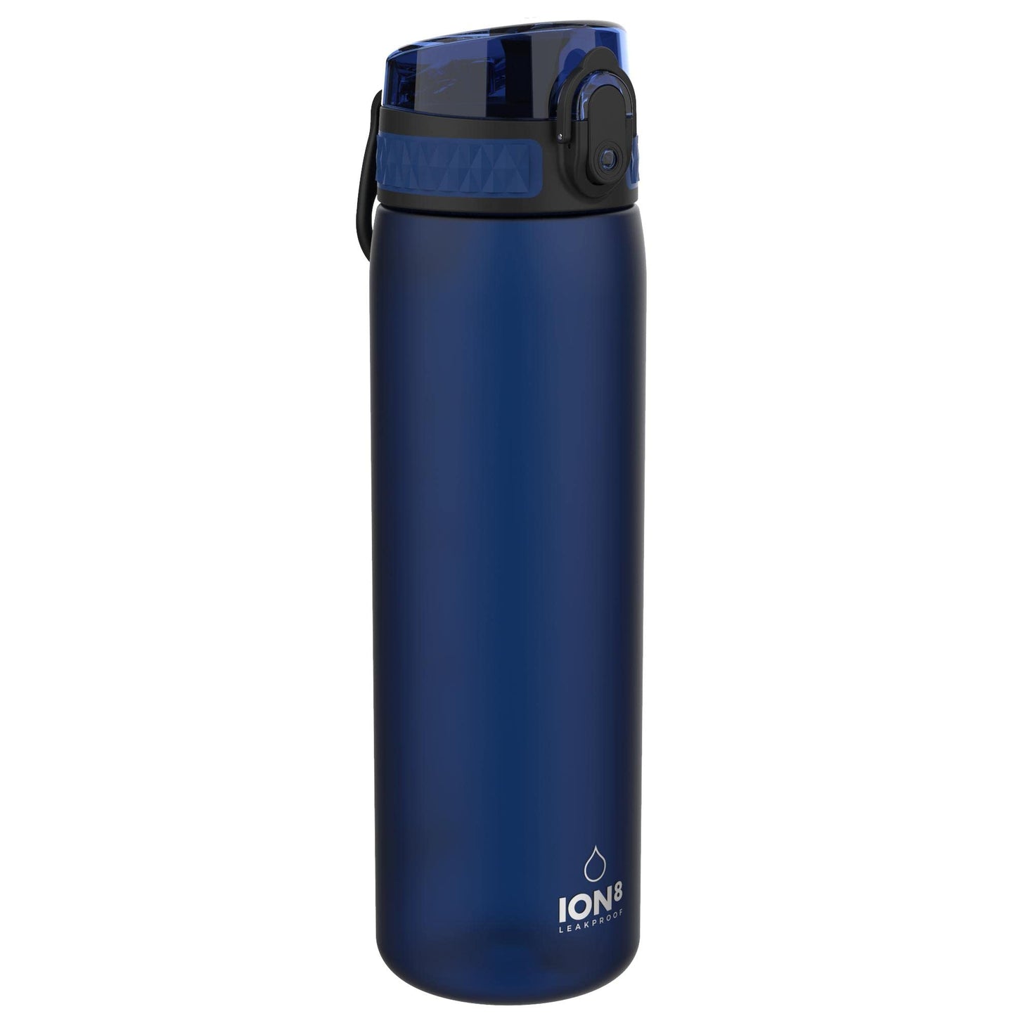 ion8 Trinkflasche, 500 ml, Auslaufsicher, Einhandöffnung, Sichere Verriegelung, Spülmaschinenfest, BPA-frei, Tragegriff, Klappdeckel, Leicht zu Reinigen, Klimaneutral, Marineblau